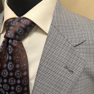NWOT Joseph Abboud Houndstooth Sport Coat Blazer Jacket Gray/Black 2 Button 46R